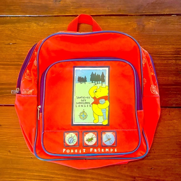 Winnie The Pooh Small Backpack Book Bag School Bag Red - Picture 1 of 12